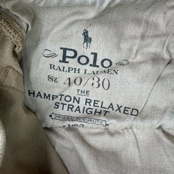 Polo Ralph Lauren Hampton Jeans Mens 40x30 (Actual 38x29) Relaxed Straight Khaki - Picture 3 of 16